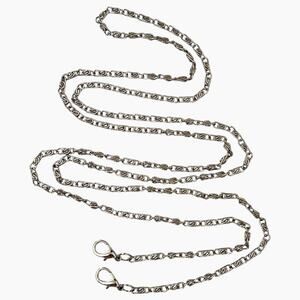 Necklace Purse Wallet Chain Snail Spiral Link Silver Tone Versatile Long 53"